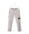 Stone Island Logo Patch Straight Trousers In Gray