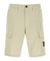 Stone Island Logo Patch Stretch Bermuda Shorts In Neutral