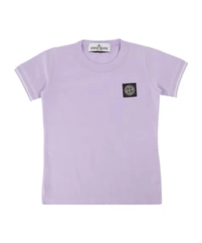 Stone Island Logo-patch Stretch-cotton T-shirt In Purple