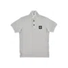 Stone Island Logo Patch Stretch Piquet Polo Shirt Kids In Grey