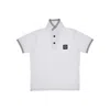 Stone Island Logo Patch Stretch Piquet Polo Shirt Kids In White