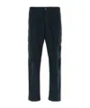 Stone Island Black Slim Cargo Pants With Elasticated Waist And Logo Patch In Stretch Cotton Man In Blue