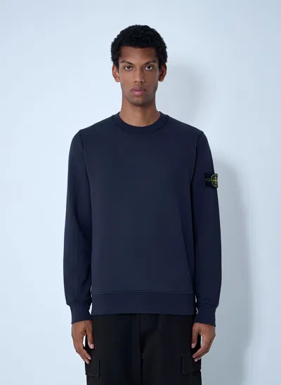 Stone Island Logo Patch Sweater In Blue