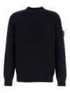 Stone Island Midnight Blue Wool Blend Sweater In Black