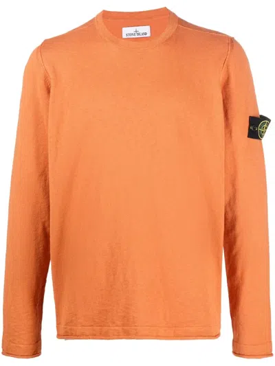 Stone Island Logo-patch Sweater In V0073 Sienna