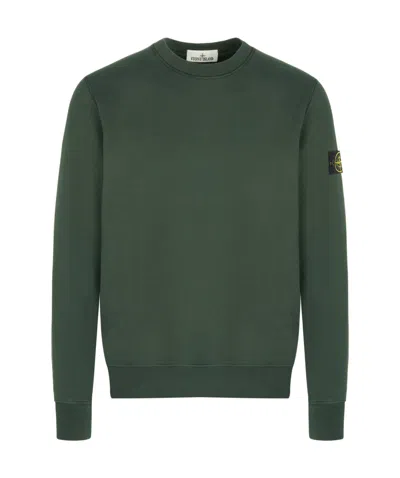 STONE ISLAND LOGO-PATCH CREW-NECK SWEATSHIRT