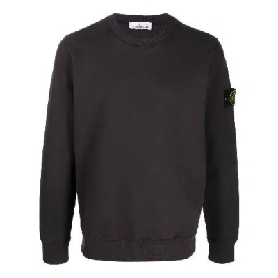 Stone Island Logo Patch Sweatshirt 'black' In Blue