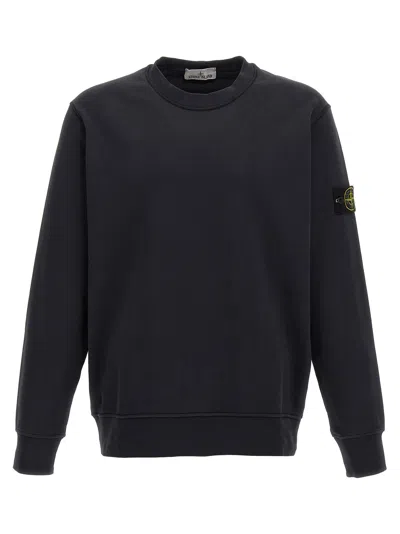 Stone Island Logo Patch Sweatshirt In Blue