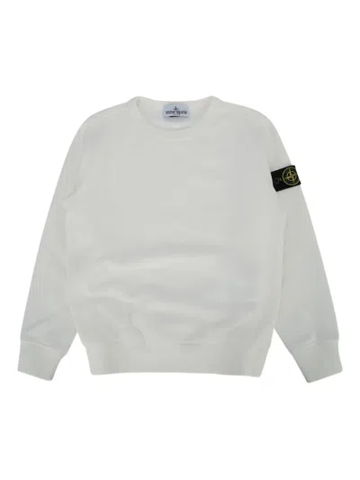Stone Island Kids' Logo-patch Sweatshirt In White