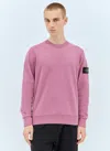 Stone Island Logo Patch Sweatshirt In Pink