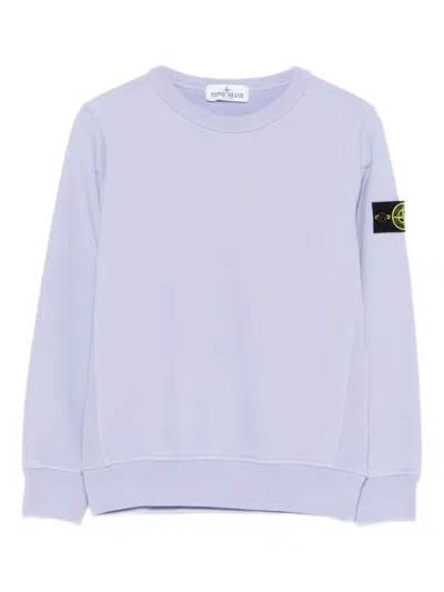 Stone Island Kids' Logo-patch Sweatshirt In Purple
