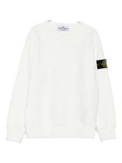 Stone Island Kids' Logo-patch Sweatshirt In White