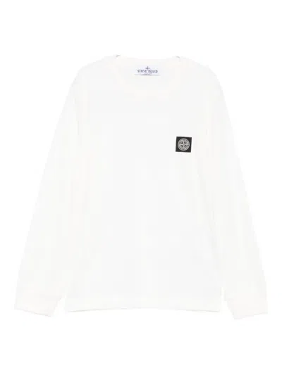 Stone Island Kids' Logo-patch Sweatshirt In White