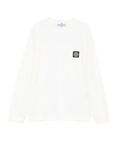 Stone Island Logo-patch Sweatshirt In White