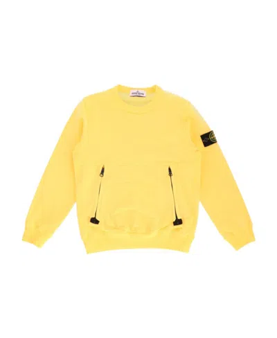 Stone Island Logo-patch Sweatshirt In Yellow