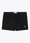Stone Island Nylon Swim Shorts With Texture And Logo Patch