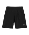 Stone Island Compass-badge Crinkled Shorts In Black