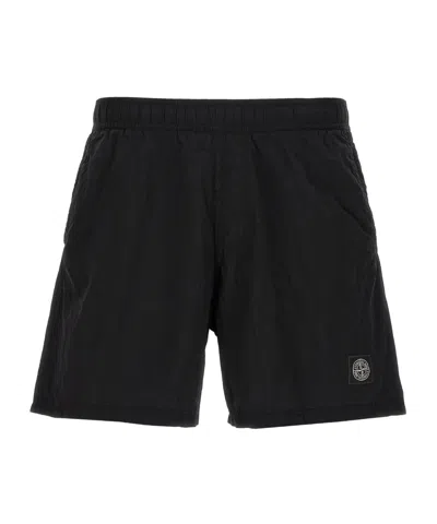 STONE ISLAND STONE ISLAND LOGO PATCH SWIM SHORTS
