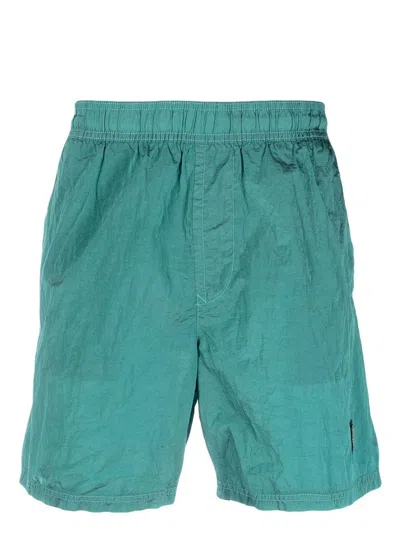 Stone Island Men's Brushed Nylon Swim Shorts In Blue