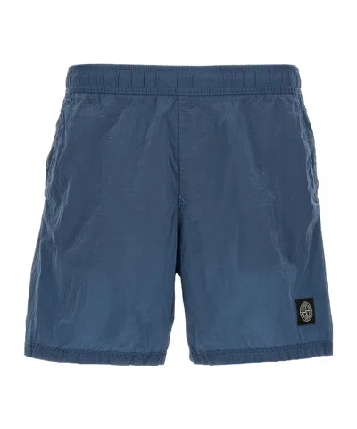 Stone Island Elasticated-waist Shorts In Blue