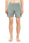 Stone Island Fern Green Shorts With Logo In Grey Green