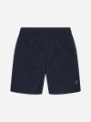 Stone Island Logo-patch Swim Shorts In Navy Blue