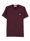 Stone Island Slim-fit Short-sleeve T-shirt With Compass Patch In Burgundy