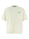 Stone Island Embroidered Cotton Jersey T-shirt In Neutral