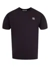 Stone Island Slim Fit Cotton Jersey T-shirt With Compass Patch In Black