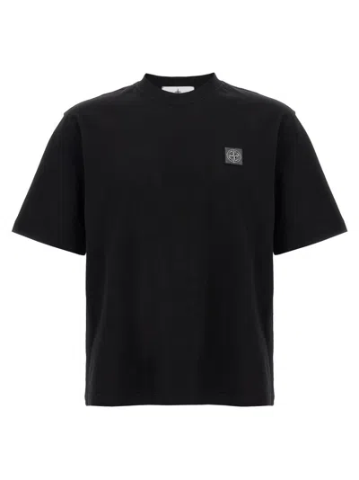 STONE ISLAND LOGO PATCH T-SHIRT BLACK