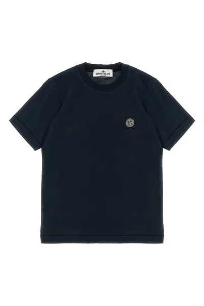Stone Island Logo Patch T-shirt In Blue