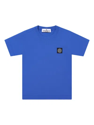 Stone Island Kids' Logo-patch T-shirt In Blue
