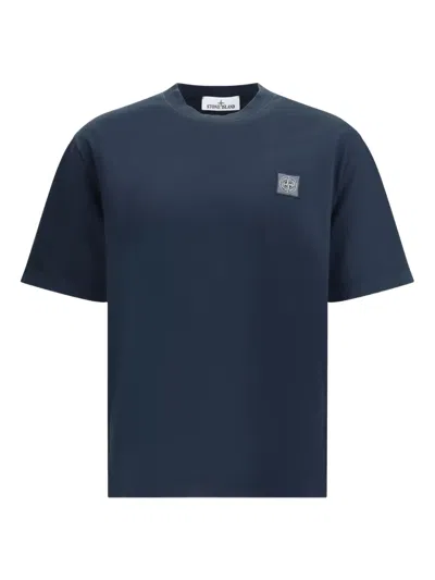 Stone Island Logo-patch T-shirt In Blue