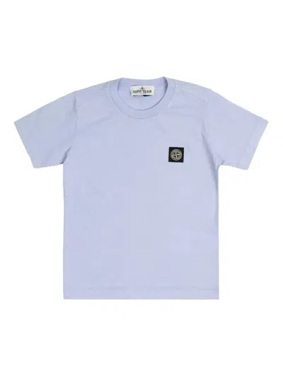 Stone Island Kids' Logo-patch T-shirt In Blue