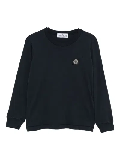 Stone Island Kids' Logo-patch T-shirt In Blue