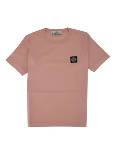 Stone Island Kids' Logo-patch T-shirt In Brown