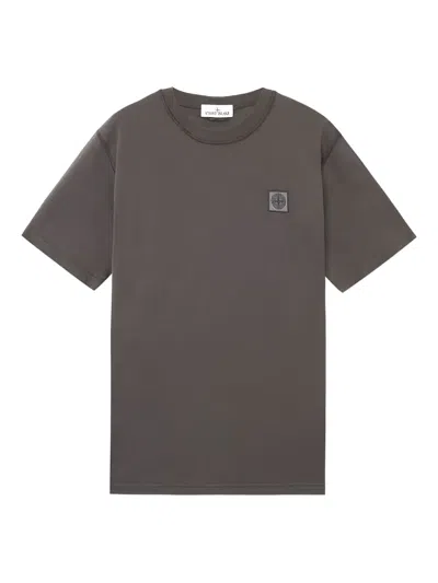 Stone Island Regular-fit T-shirt With Compass Patch In Gray