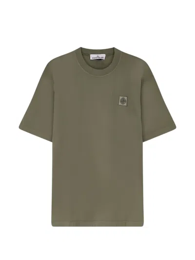Stone Island Organic Cotton T-shirt In Green