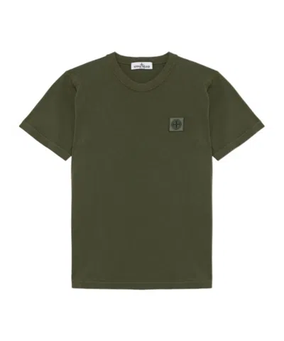 Stone Island Logo-patch T-shirt In Green