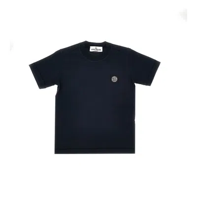 Stone Island Logo Patch T-shirt Kids In Black