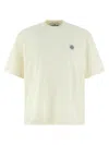Stone Island Embroidered Cotton Jersey T-shirt In Neutral