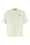 Stone Island Embroidered Cotton Jersey T-shirt In Neutral