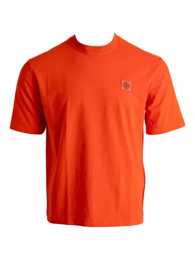 Stone Island Logo-patch T-shirt In Red