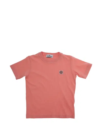Stone Island Kids' Logo-patch T-shirt In Red
