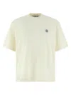 Stone Island Embroidered Cotton Jersey T-shirt In White