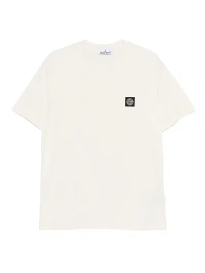 Stone Island Logo-patch T-shirt In White