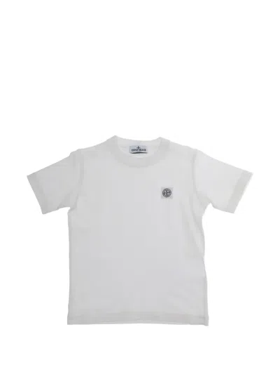Stone Island Kids' Logo-patch T-shirt In White