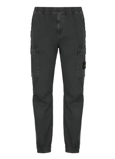 Stone Island Tapered Pants In Black