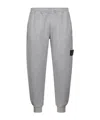 Stone Island Grey Brushed Organic Cotton Fleece Joggers Trousers In Gray