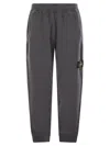 Stone Island Compass-motif Cargo Trousers In Melange Dark Grey
